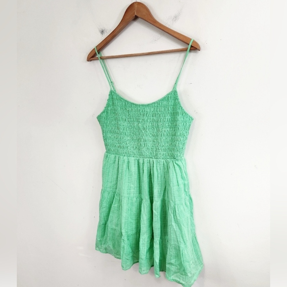 American Eagle Green Smocked Mini Dress